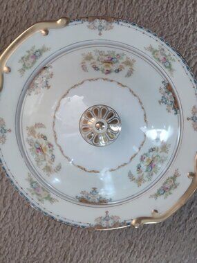 Rare vintage Meito china serving bowl with lid